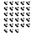 Phone user interface icon include plus,remove,cross,search,download,upload,hearth,lock,check,user,setting,block,secure,airplane, Royalty Free Stock Photo