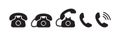 Phone vector icon. Call symbol. Old classic telephone set. Business illustration Royalty Free Stock Photo