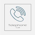 Phone vector icon eps 10. Retro telephone simple isolated illustration Royalty Free Stock Photo