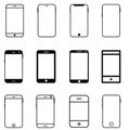 Phone vector icon set. mobile illustration symbol collection. smartphone sign or logo.