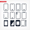 Phone vector many linear work icon design