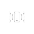 Phone vibrating line. phone call isolated simple vector line icon