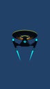 Phone Wallpaprer of Science Fictional image of a deep space starship on blue background