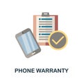 Phone Warranty flat icon. Color simple element from phone accessories collection. Creative Phone Warranty icon for web