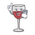 With phone wine character cartoon style