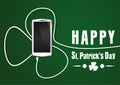 Phone wire bent in the shape of a clover. Happy St. Patricks Day Royalty Free Stock Photo