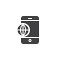 Phone world globe icon vector Royalty Free Stock Photo