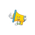 With phone yellow loudspeaker cartoon character for bullhorn Royalty Free Stock Photo