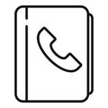 Phonebook icon outline vector. Contact call