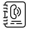 Phonebook marketing icon, outline style