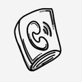 Phonebook vector icon. Drawing sketch illustration hand drawn line eps10