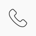 Phoneline in Thin line black color. flat simple vector symbols illustration Royalty Free Stock Photo