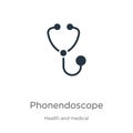 Phonendoscope icon vector. Trendy flat phonendoscope icon from health and medical collection isolated on white background. Vector Royalty Free Stock Photo