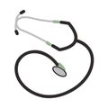 Medical phonendoscope, stethoscope in black isolated on white