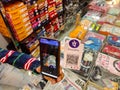 phonepe application bar code displayed on cloth store in India Dec 2019