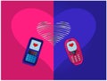 Phones enamoured Royalty Free Stock Photo