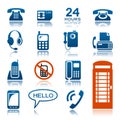 Phones and fax icon set