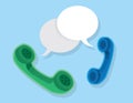 Phones Floating Speech Bubbles