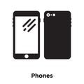 Phones icon vector isolated on white background, logo concept of