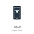 Phones icon vector. Trendy flat phones icon from electronic devices collection isolated on white background. Vector illustration Royalty Free Stock Photo