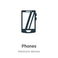 Phones vector icon on white background. Flat vector phones icon symbol sign from modern electronic devices collection for mobile Royalty Free Stock Photo