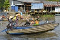 Two Boats at Phong Dien Floating Market Royalty Free Stock Photo