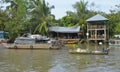 Two Boats at Phong Dien Floating Market Royalty Free Stock Photo