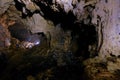 Phong Nha Ke national park / Vietnam, 16/11/2017: Group of cavers taking a break inside the Hang Tien cave in the Phong Nha Ke