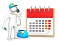 Phoning Electrician Calendar Royalty Free Stock Photo