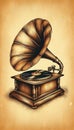 A phonograph, later called a gramophone and since the 1940s a record player Royalty Free Stock Photo