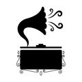 Phonograph record player ornamental design Royalty Free Stock Photo