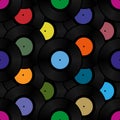 Phonograph record seamless background pattern Royalty Free Stock Photo
