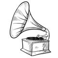 Phonograph sketch Royalty Free Stock Photo