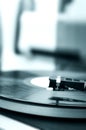 Phonograph Turntable-8 Blue Tone Royalty Free Stock Photo