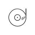 Phonograph and turntable hand drawn outline doodle icon. Royalty Free Stock Photo