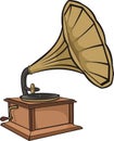 Phonograph - vintage gramophone Royalty Free Stock Photo