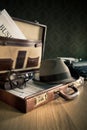 Phoreporter vintage briefcase Royalty Free Stock Photo