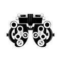 Phoropter glyph icon. Refractor. Ophthalmic testing device. Vector illustration.