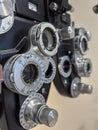 Phoropter or ophthalmoscope equipment macro.