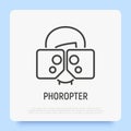 Phoropter thin line icon. Medical equipment. Vision examination.