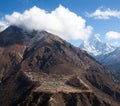 Phortse village on the way to Everest base camp, Nepal Royalty Free Stock Photo