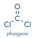 Phosgene molecule. Common chemical reagent, also used as chemical weapon. Skeletal formula.