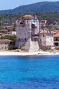 Phospfori tower in Ouranopolis, Mount Athos Royalty Free Stock Photo