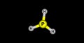 Phosphine molecular structure isolated on black