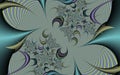 Phosphorescent blue orange bright fractal geometries shapes abstract design, energy pattern Royalty Free Stock Photo