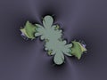 Phosphorescent green flower bright shapes, geometries, fractal shapes, lights abstract shapes, fractal design, texture Royalty Free Stock Photo