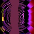 Phosphorescent pink yellow red round lines contrasting lines geometries, background