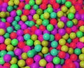 Phosphorescent plastic coloured balls in the game pool Royalty Free Stock Photo