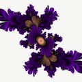 Phosphorescent purple fractal, flowery elegant sparkling contrasts lights, texture, abstract background