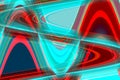 Phosphorescent red blue forms and shapes, geometric abstract background Royalty Free Stock Photo
